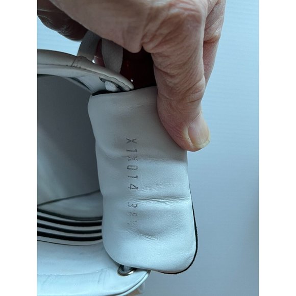 Giorgio Armani White/Black Leather Lace-Up Sneakers, Size 8.5 (US) 38.5 (EU) - Picture 10 of 12